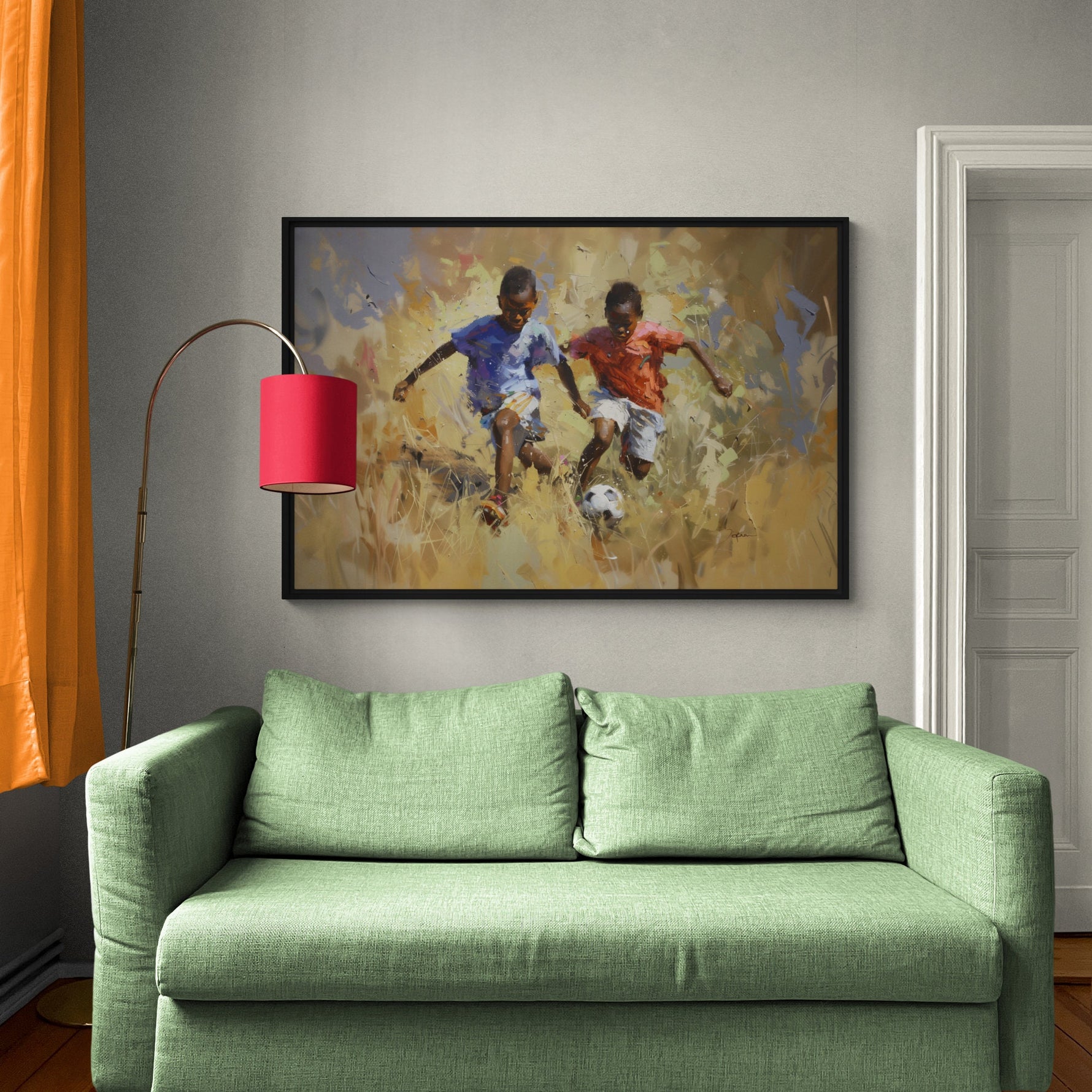 Soccer, African Art Canvas, Black Art Prints, Black Art Canvas Wall Art, African Art Print, African Wall Art, Afro Art, Boys, Children, Kids