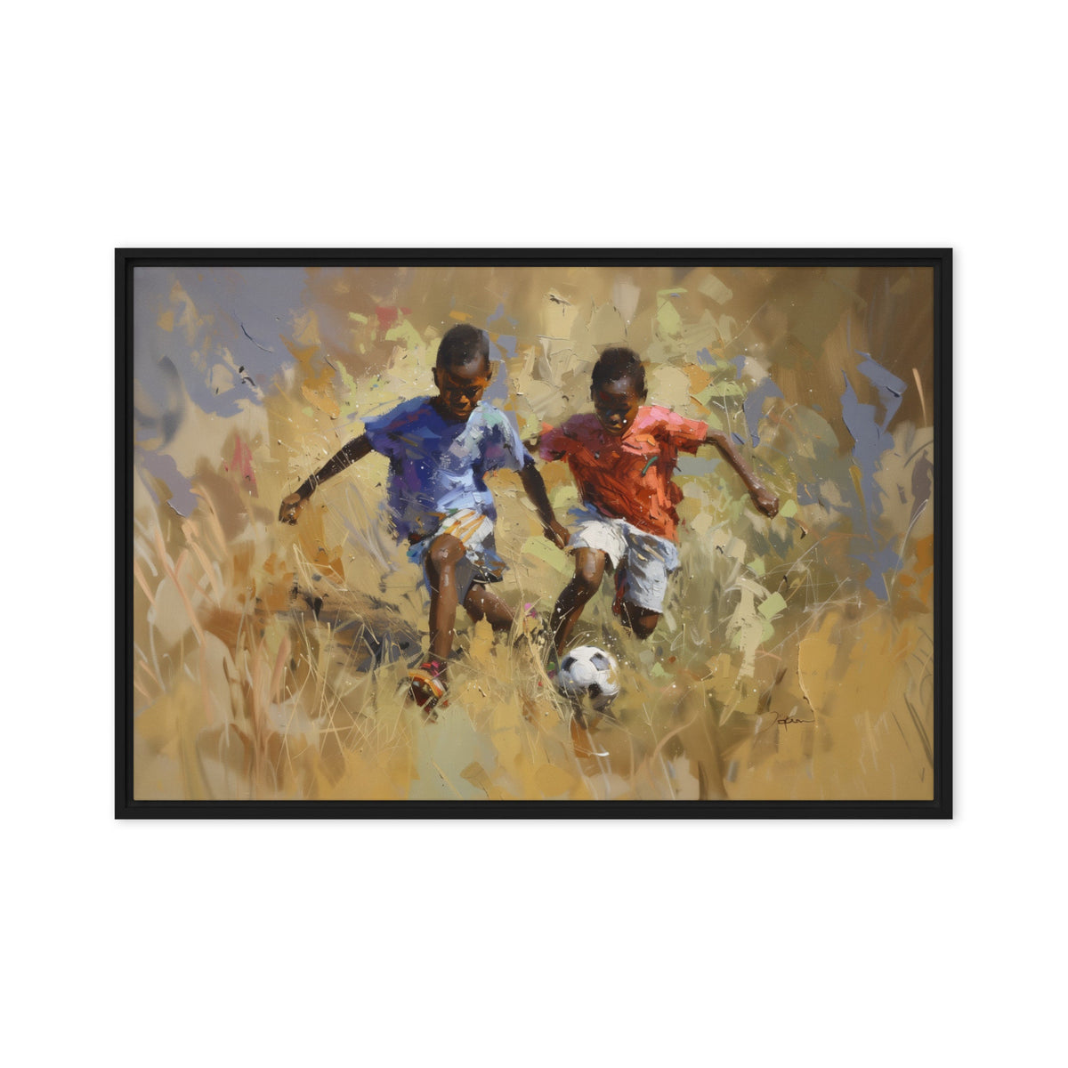 Soccer, African Art Canvas, Black Art Prints, Black Art Canvas Wall Art, African Art Print, African Wall Art, Afro Art, Boys, Children, Kids