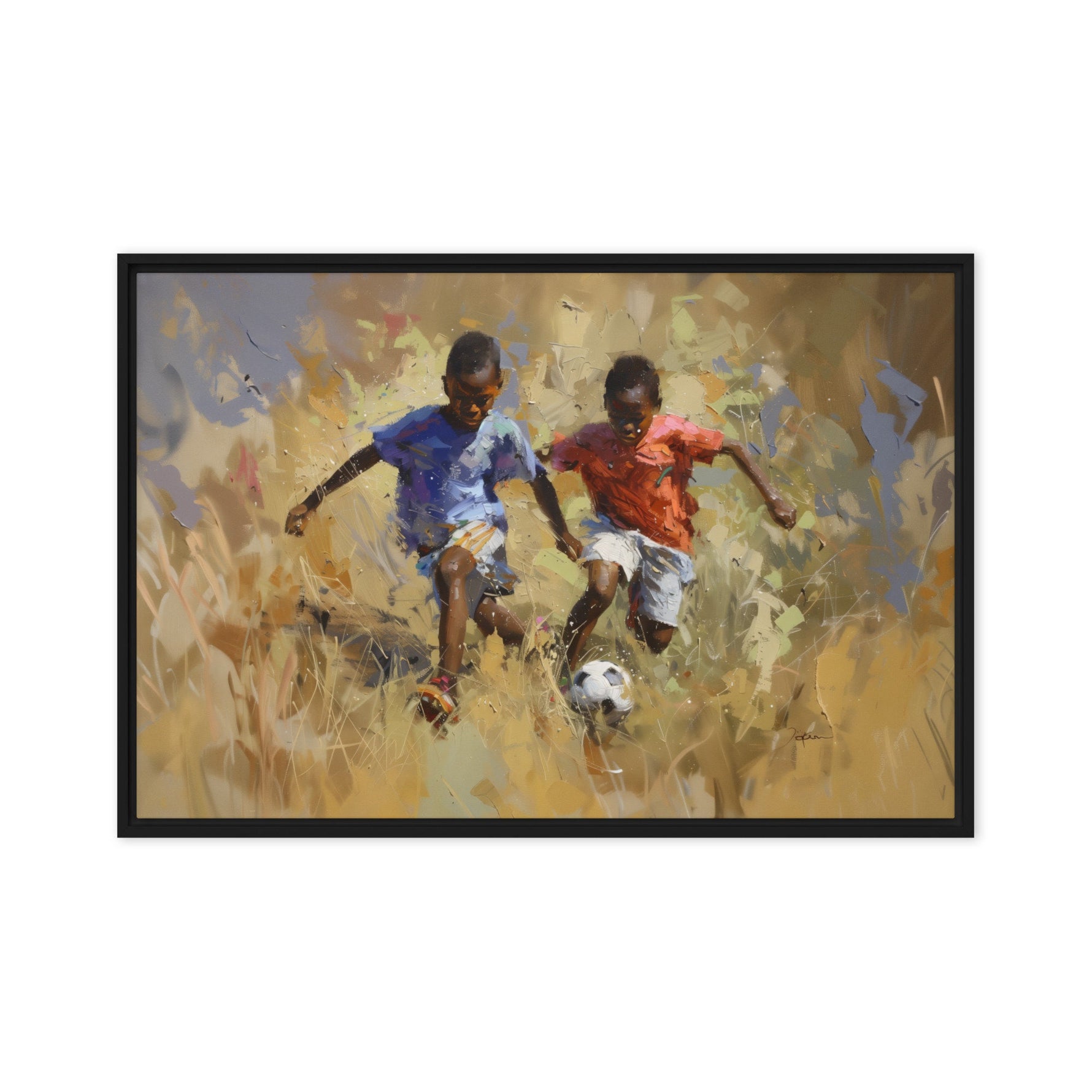 Soccer, African Art Canvas, Black Art Prints, Black Art Canvas Wall Art, African Art Print, African Wall Art, Afro Art, Boys, Children, Kids