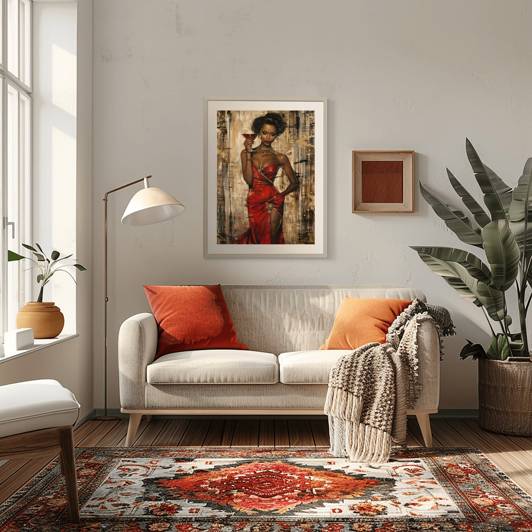 Black Woman Art having Wine, Black Art Prints, African American Wall Art, Melanin Art, Afro Wall Art, Afrocentric Wall Art, Feminine